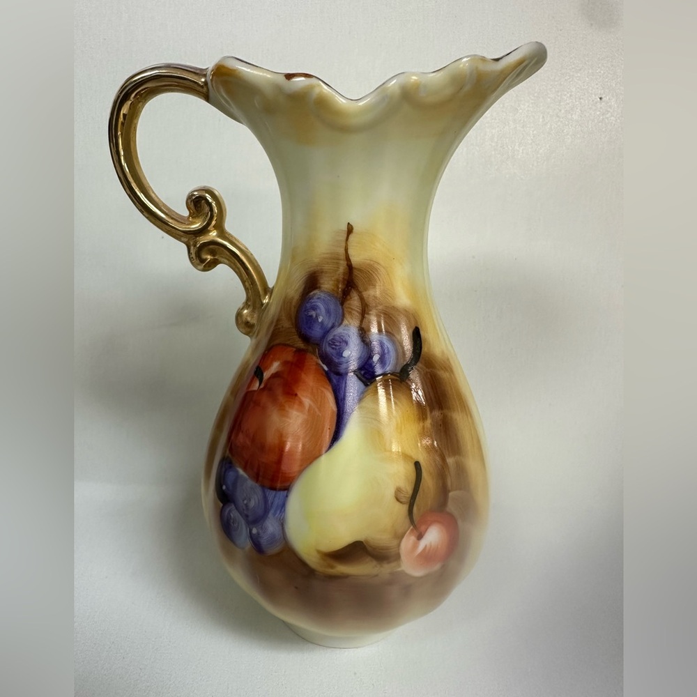 Vintage Enesco Ceramic Pitcher Fruit Design Japan E2350 Vinegar or Oil